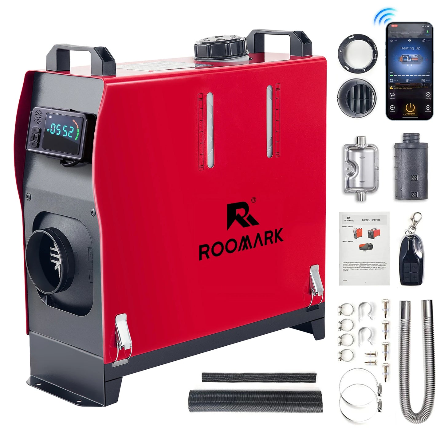 ROOMARK 5/8 KW Diesel Air Heater 12 V All in One Portable Parking Car Heater w/ LCD Monitor Remote Control for Truck RV Trailer