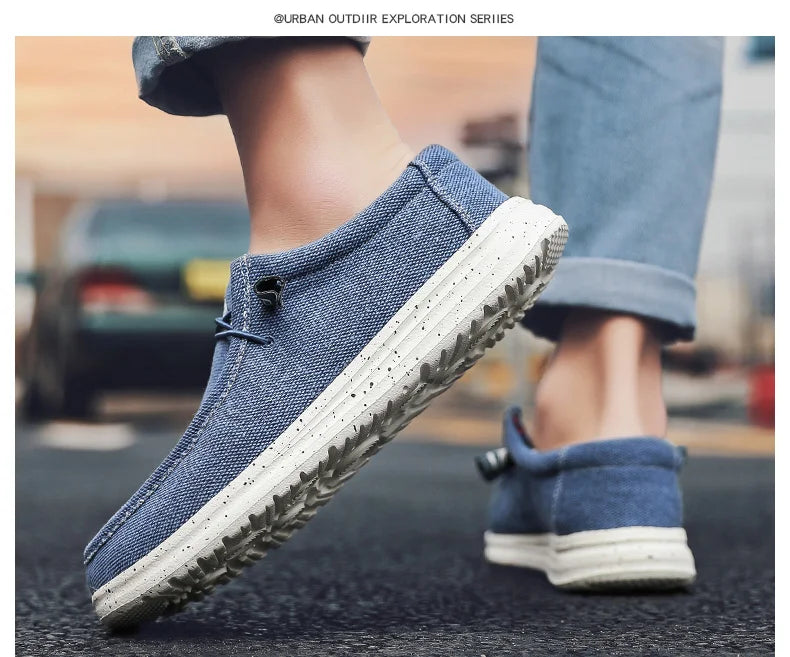 Large Size Outdoor Men's Casual Denim Canvas Shoes Vulcanize Shoes Fashion Luxury Style Designer Breathable Men Sneakers Loafers