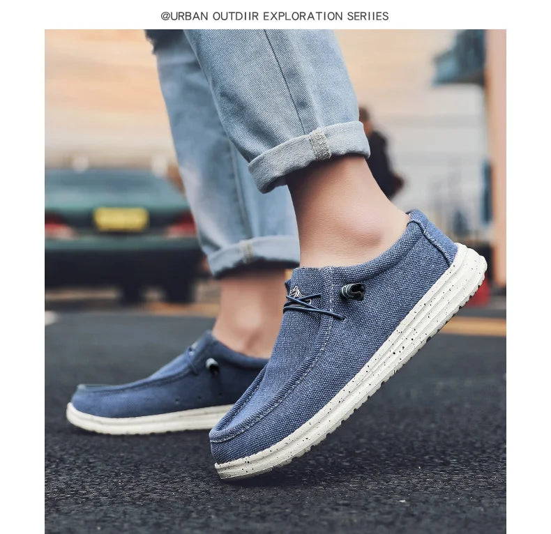 Large Size Outdoor Men's Casual Denim Canvas Shoes Vulcanize Shoes Fashion Luxury Style Designer Breathable Men Sneakers Loafers