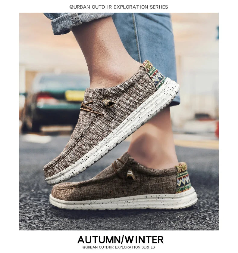 Large Size Outdoor Men's Casual Denim Canvas Shoes Vulcanize Shoes Fashion Luxury Style Designer Breathable Men Sneakers Loafers