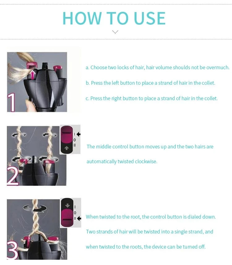 Hair Braider Automatic Twist Braiding Knitting Device Hair DIY Braider Machine Hair Styling Tools Crochet Braids