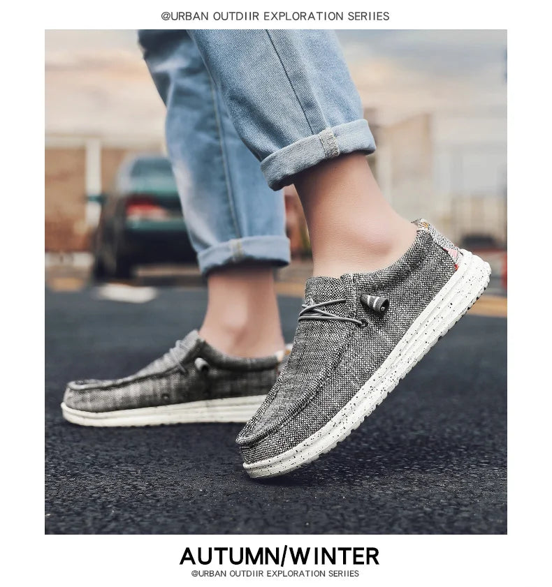 Large Size Outdoor Men's Casual Denim Canvas Shoes Vulcanize Shoes Fashion Luxury Style Designer Breathable Men Sneakers Loafers