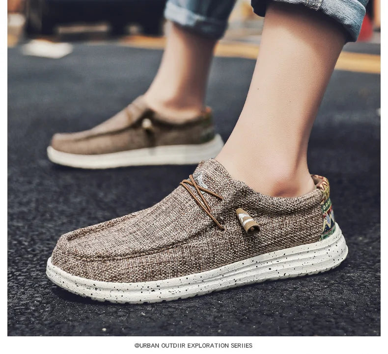 Large Size Outdoor Men's Casual Denim Canvas Shoes Vulcanize Shoes Fashion Luxury Style Designer Breathable Men Sneakers Loafers