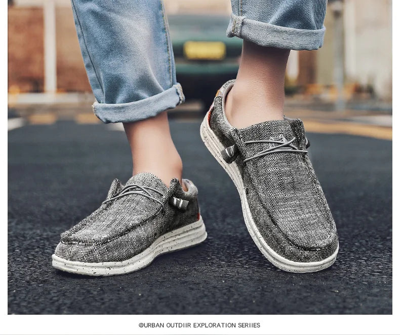 Large Size Outdoor Men's Casual Denim Canvas Shoes Vulcanize Shoes Fashion Luxury Style Designer Breathable Men Sneakers Loafers