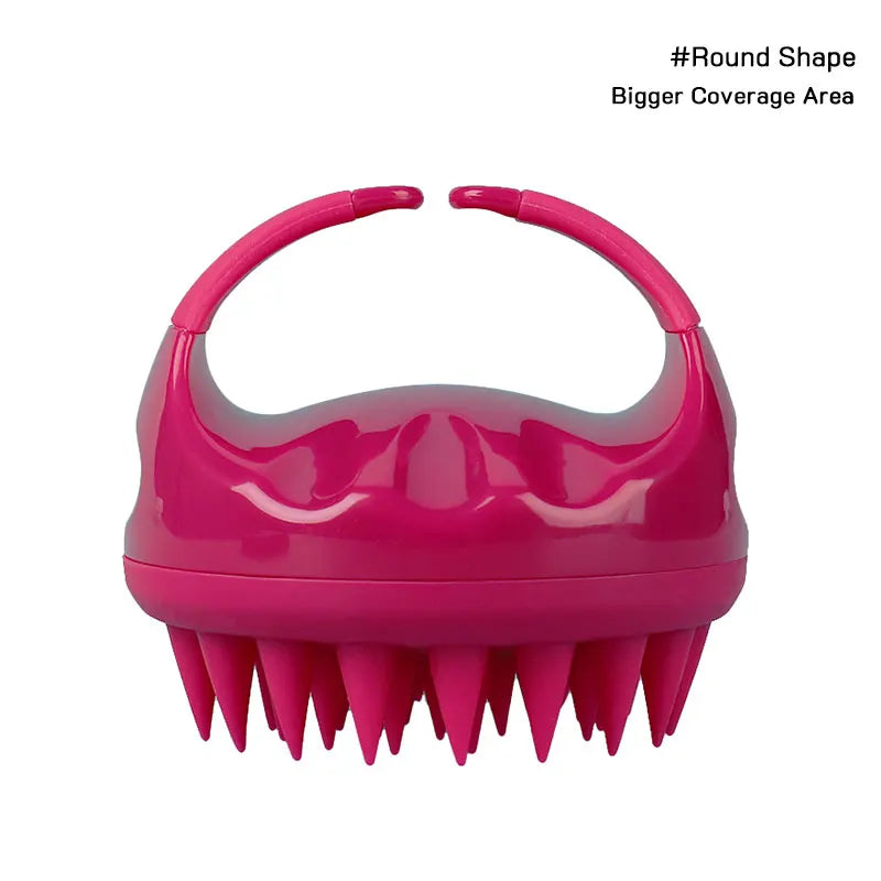 Hair Scalp Massager Brush Eco Friendly Hair Exfoliator Brush Wheat Straw Head Scrubber Silicone Scalp Massager Shampoo Brush