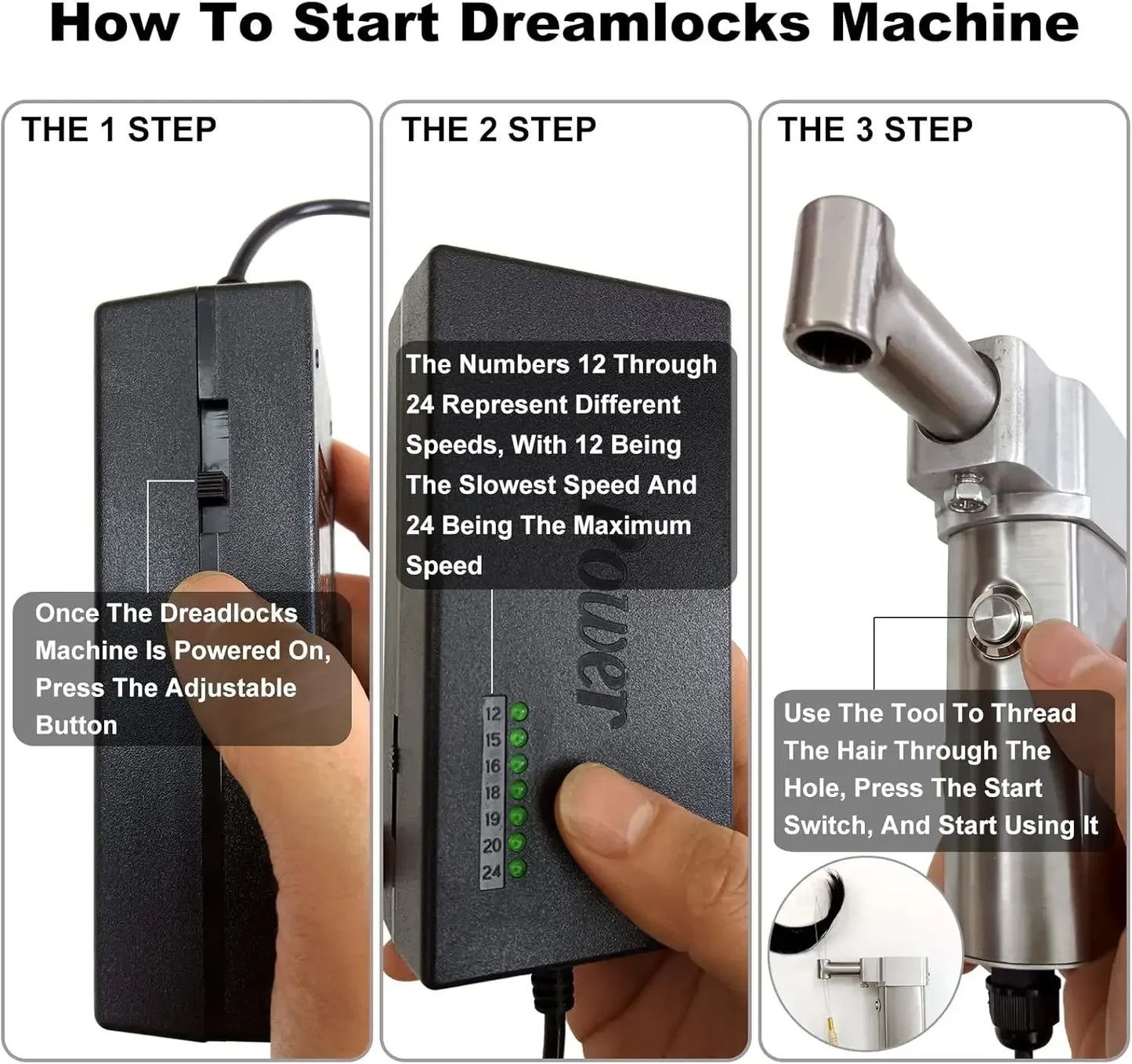 Dreadlock Machine, Automatic Dreadlock Machine, Handheld Portable Dreadlock Maker, DIY Dreadlocks Braiding Hair Extensions