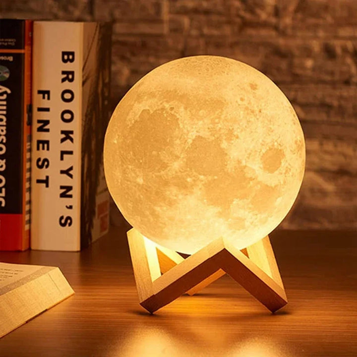 "LunaGlow 3D: Magical Moon Lamp for Cozy Nights"