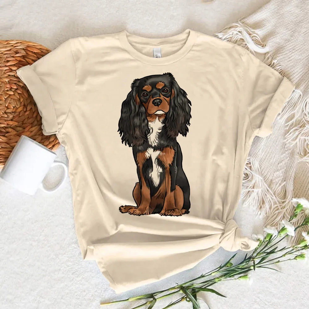 Cavalier King Charles Spaniel Dog Tee women Y2K designer harajuku t-shirts girl y2k streetwear clothing