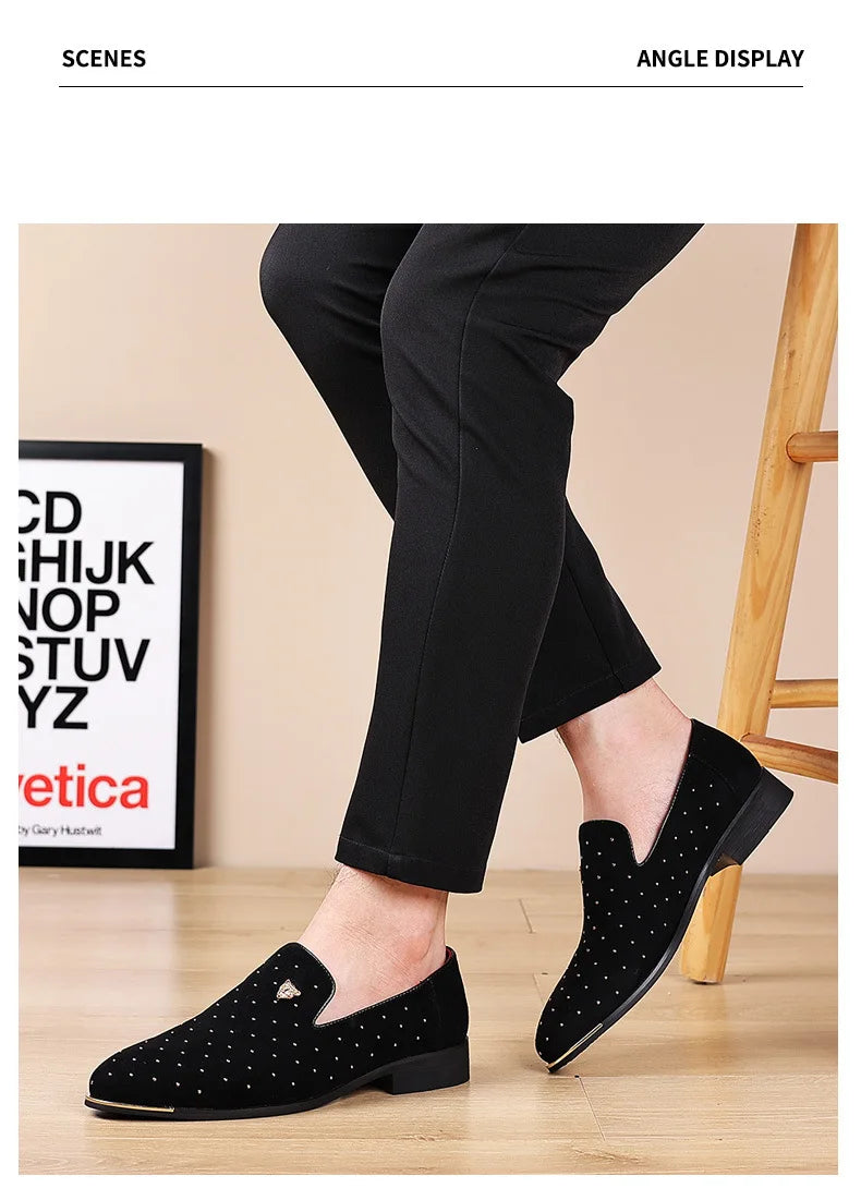 Luxury Men Dress Shoes Suede Men Casual Shoes Elegant Comfortable Loafers Designer Business Leather Shoes for Men Zapatos Hombre