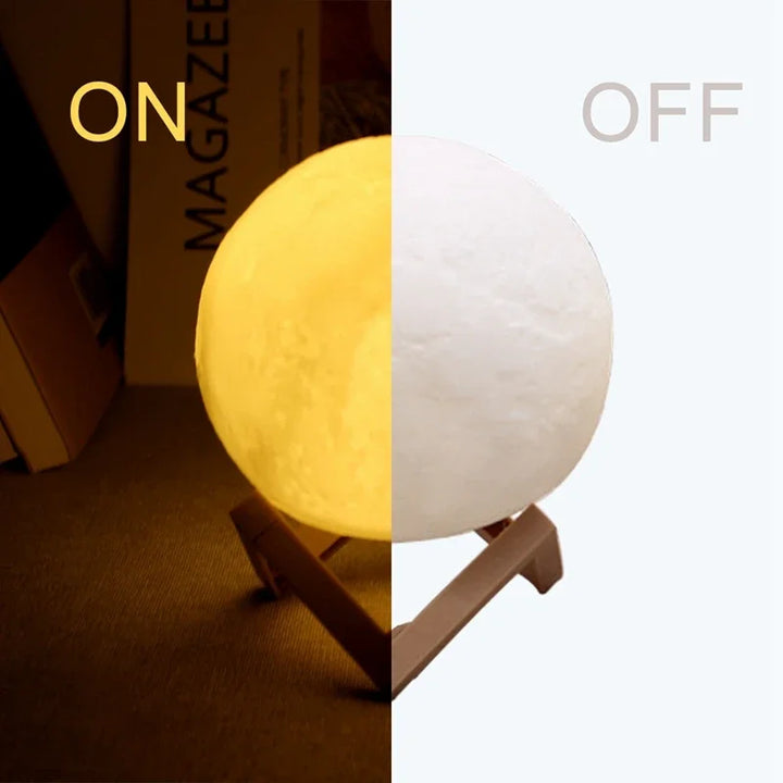 "LunaGlow 3D: Magical Moon Lamp for Cozy Nights"