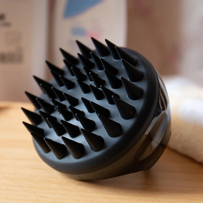 Hair Scalp Massager Brush Eco Friendly Hair Exfoliator Brush Wheat Straw Head Scrubber Silicone Scalp Massager Shampoo Brush