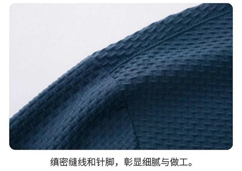 Men's Short Sleeve Polo Shirt, Ice Silk, Jacquard, Casual, Business Fashion, Stand Collar, Summer, New Style