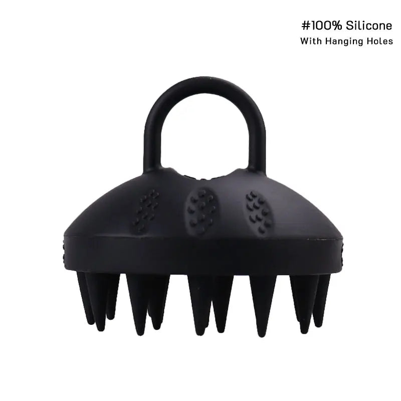 Hair Scalp Massager Brush Eco Friendly Hair Exfoliator Brush Wheat Straw Head Scrubber Silicone Scalp Massager Shampoo Brush