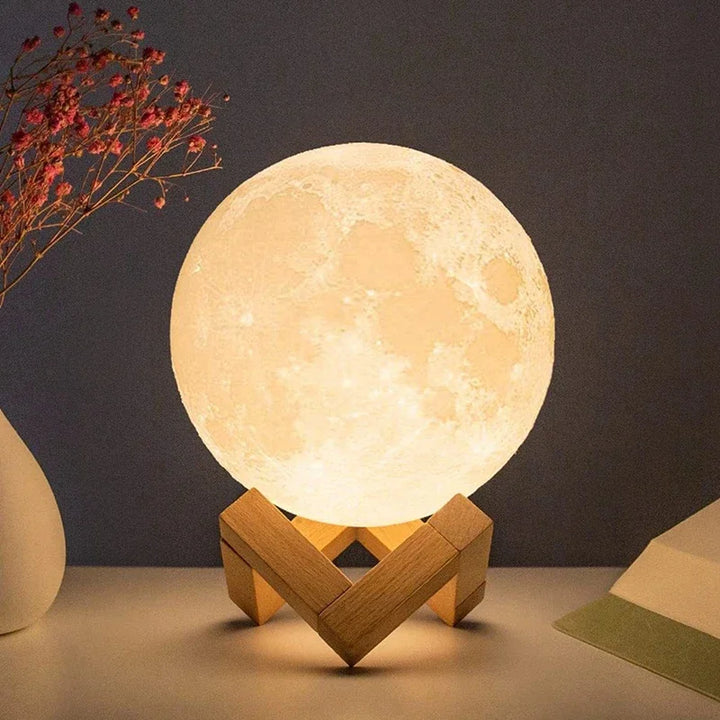 "LunaGlow 3D: Magical Moon Lamp for Cozy Nights"