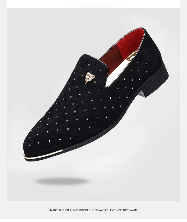 Luxury Men Dress Shoes Suede Men Casual Shoes Elegant Comfortable Loafers Designer Business Leather Shoes for Men Zapatos Hombre