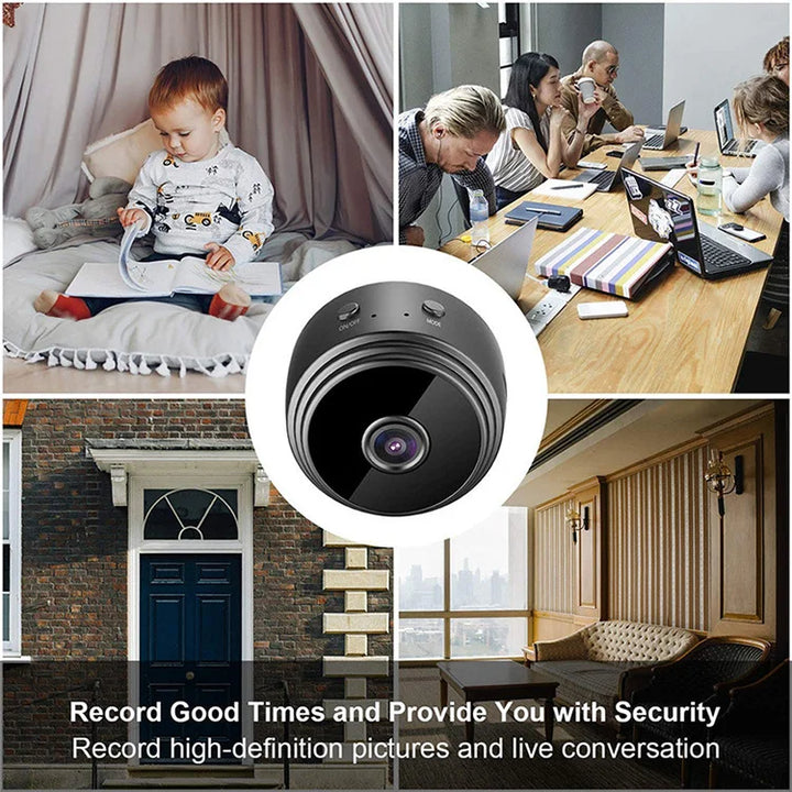 "VisionGuard A9: Smart WiFi Mini Security Cam"