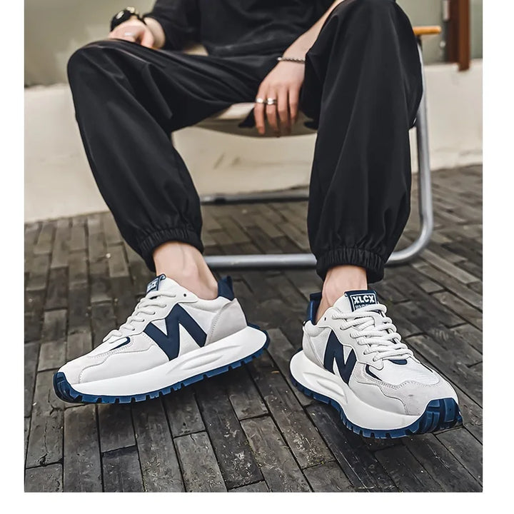 Fashion brand tenis men casual faux leather sneakers male wedged shoes 2025 spring summer breathable trainers man  gym run shoes