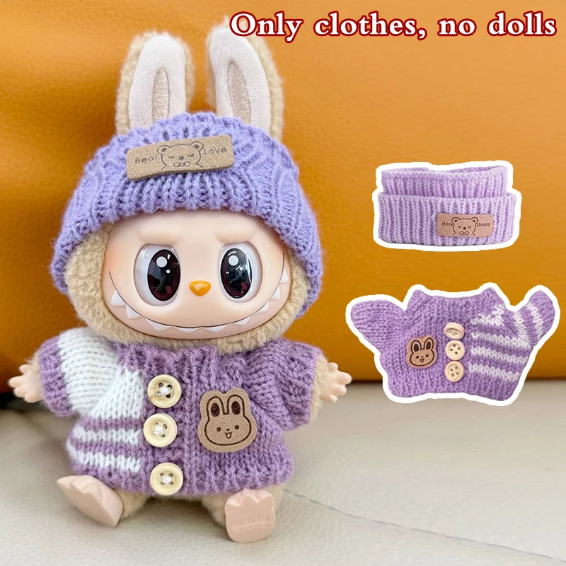 Doll clothes for Labubu Outfit V1 V2 V3 17cm Dolls Sitting Accessories