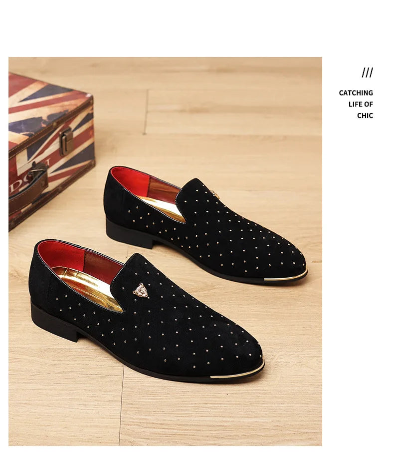 Luxury Men Dress Shoes Suede Men Casual Shoes Elegant Comfortable Loafers Designer Business Leather Shoes for Men Zapatos Hombre