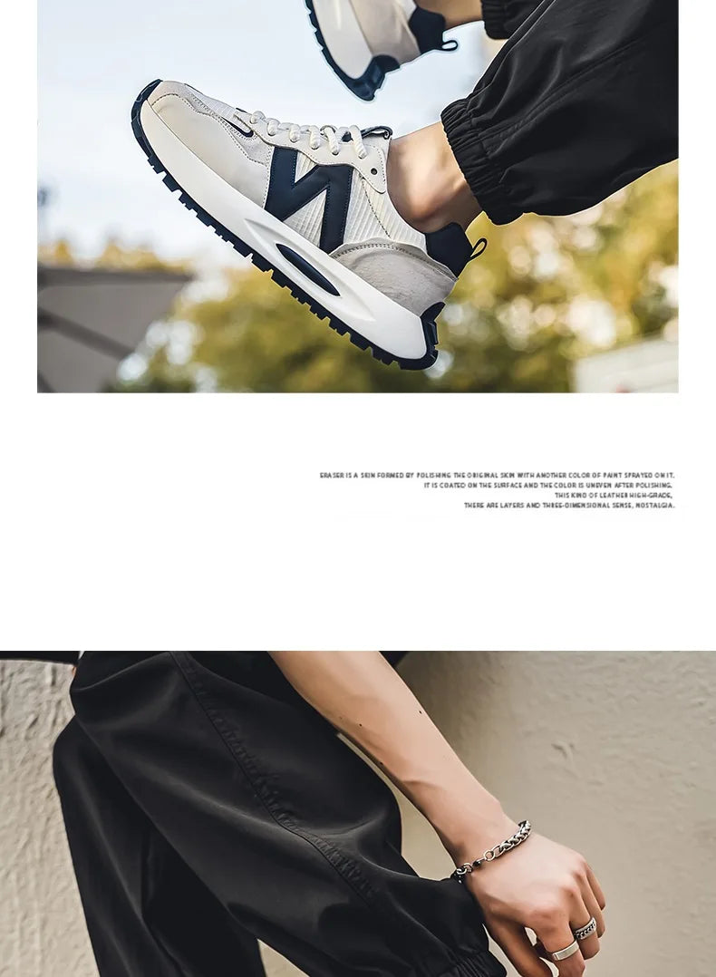 Fashion brand tenis men casual faux leather sneakers male wedged shoes 2025 spring summer breathable trainers man  gym run shoes