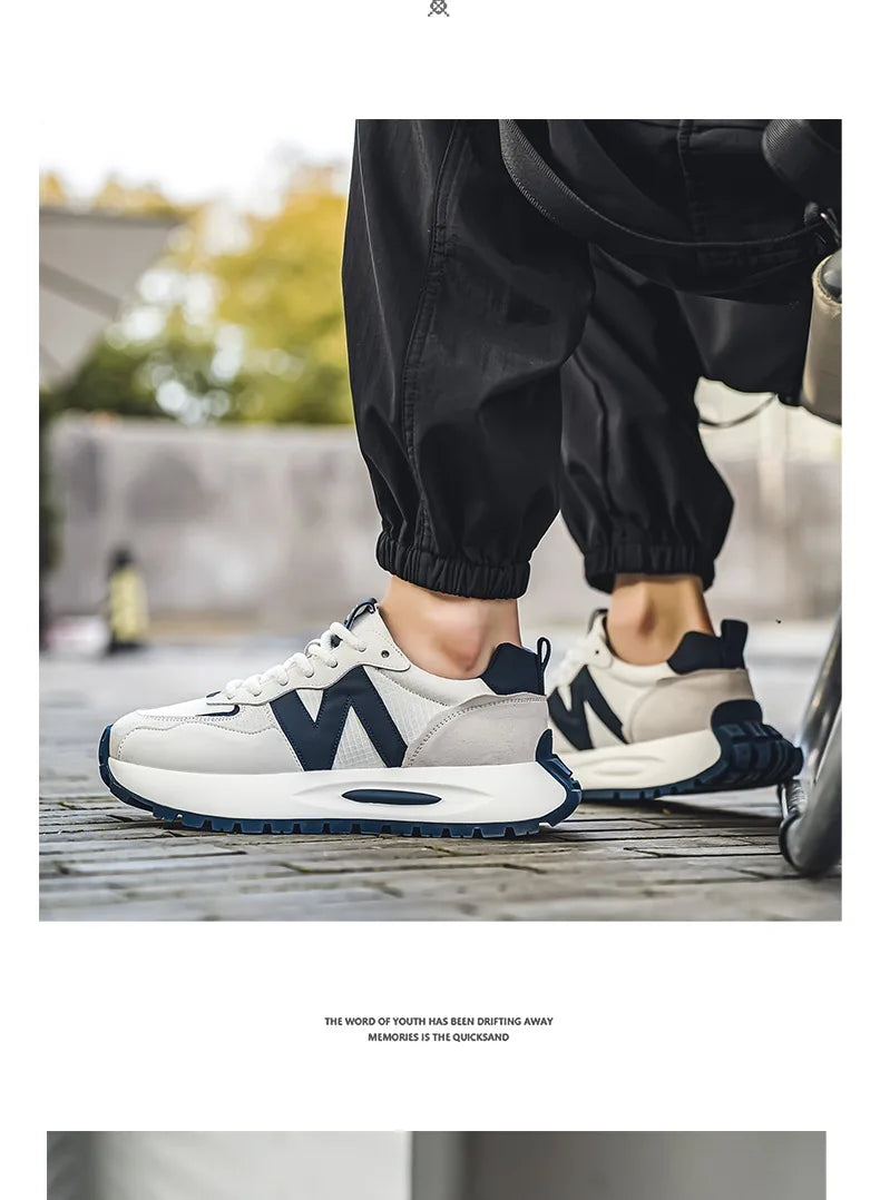 Fashion brand tenis men casual faux leather sneakers male wedged shoes 2025 spring summer breathable trainers man  gym run shoes