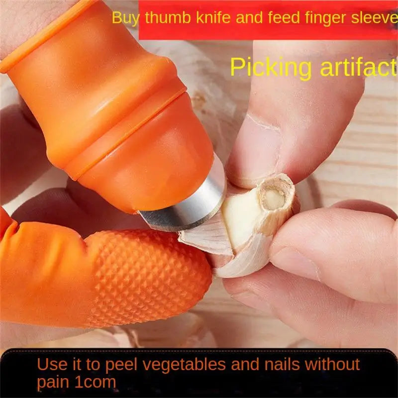 Silicone Thumb Knife Finger Protector Vegetable Harvesting Knife Plant Blade Scissors Cutting Rings Garden Gloves Kitchen Tools