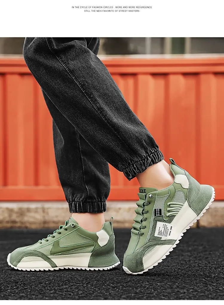 Fashion brand tenis men casual faux leather sneakers male wedged shoes 2025 spring summer breathable trainers man  gym run shoes