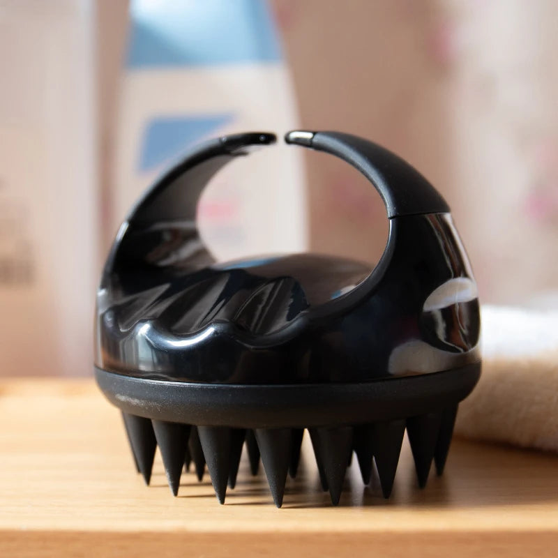 Hair Scalp Massager Brush Eco Friendly Hair Exfoliator Brush Wheat Straw Head Scrubber Silicone Scalp Massager Shampoo Brush