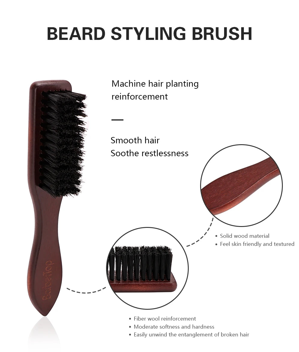 Barber Wood Handle Hairdressing Soft Hair Cleaning Brush Retro Neck Duster Broken Remove Comb Hair Styling Salon Tools