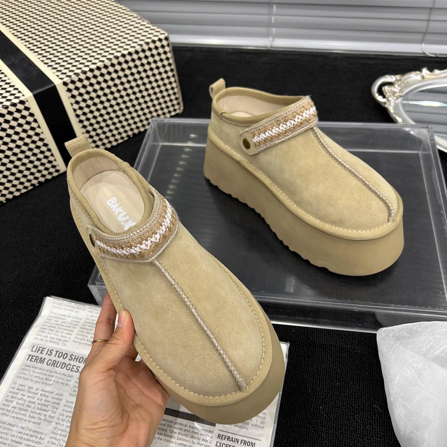 Platform Women's Slippers Suede Mules Shoes Woman Heeled Shoes Slingback Summer 2025 New Brand Casual Sneakers Zapatos De Mujer
