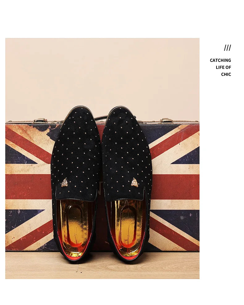 Luxury Men Dress Shoes Suede Men Casual Shoes Elegant Comfortable Loafers Designer Business Leather Shoes for Men Zapatos Hombre