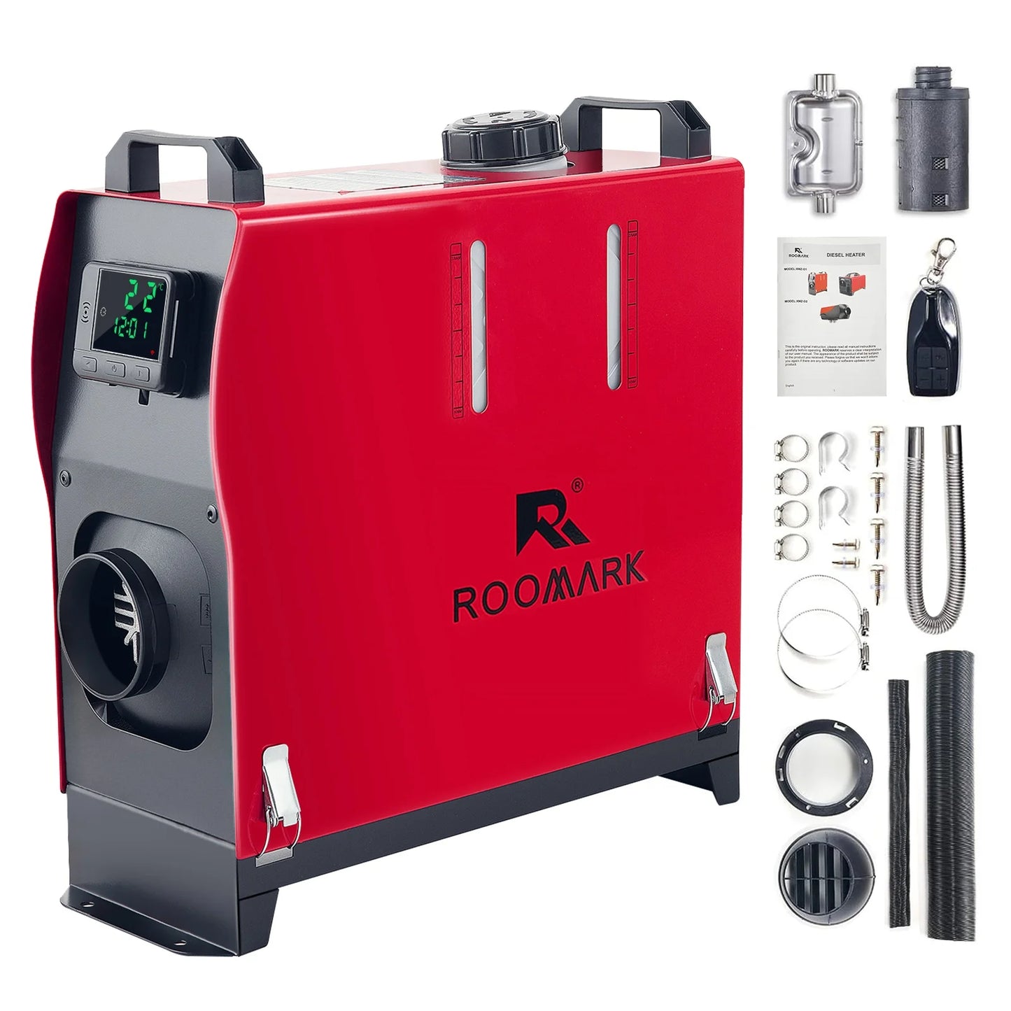 ROOMARK 5/8 KW Diesel Air Heater 12 V All in One Portable Parking Car Heater w/ LCD Monitor Remote Control for Truck RV Trailer