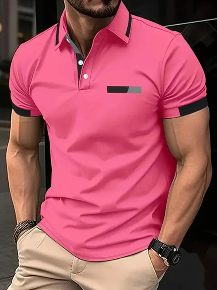 Men's Short Sleeve Polo Shirt , Summer Casual Lapel Sports men polos Gift For Men EUROPEAN Measurement
