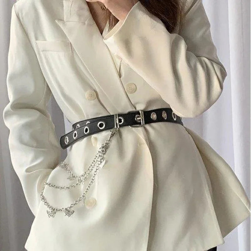 Fashion Butterfly Waist Chains Jeans Trousers Skirt Multi Alloy Chain Layer Hip-hop Punk Women's Pendant Jewelry