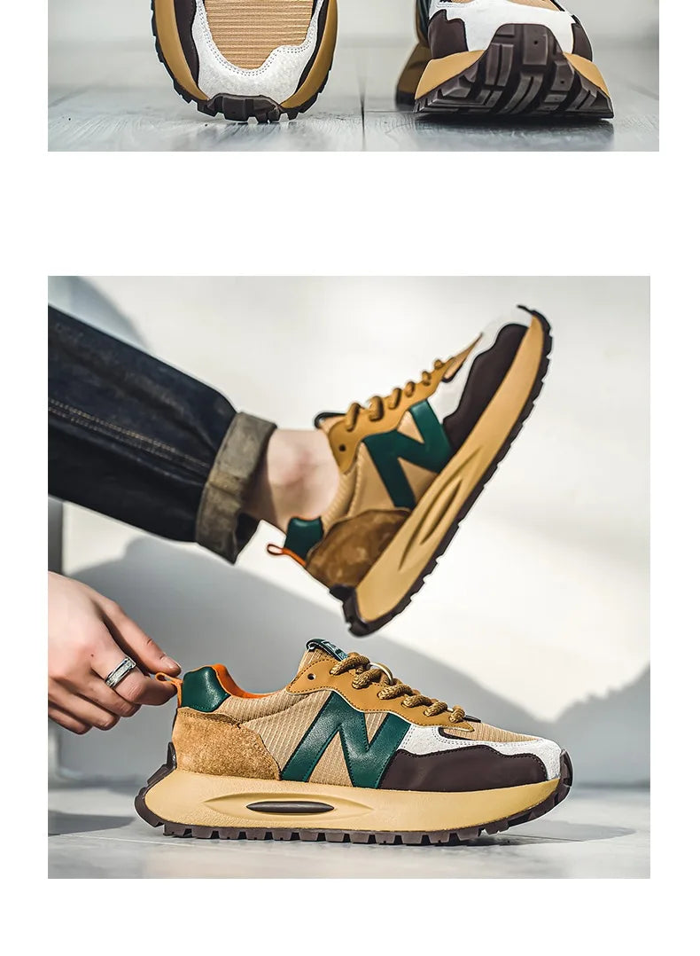 Fashion brand tenis men casual faux leather sneakers male wedged shoes 2025 spring summer breathable trainers man  gym run shoes