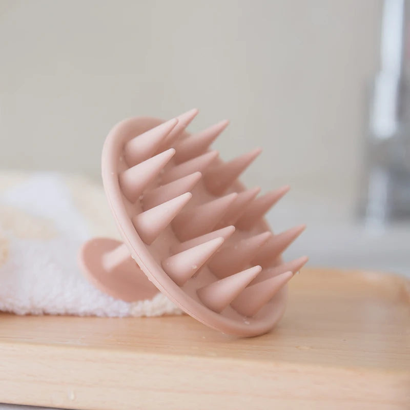 Hair Scalp Massager Brush Eco Friendly Hair Exfoliator Brush Wheat Straw Head Scrubber Silicone Scalp Massager Shampoo Brush