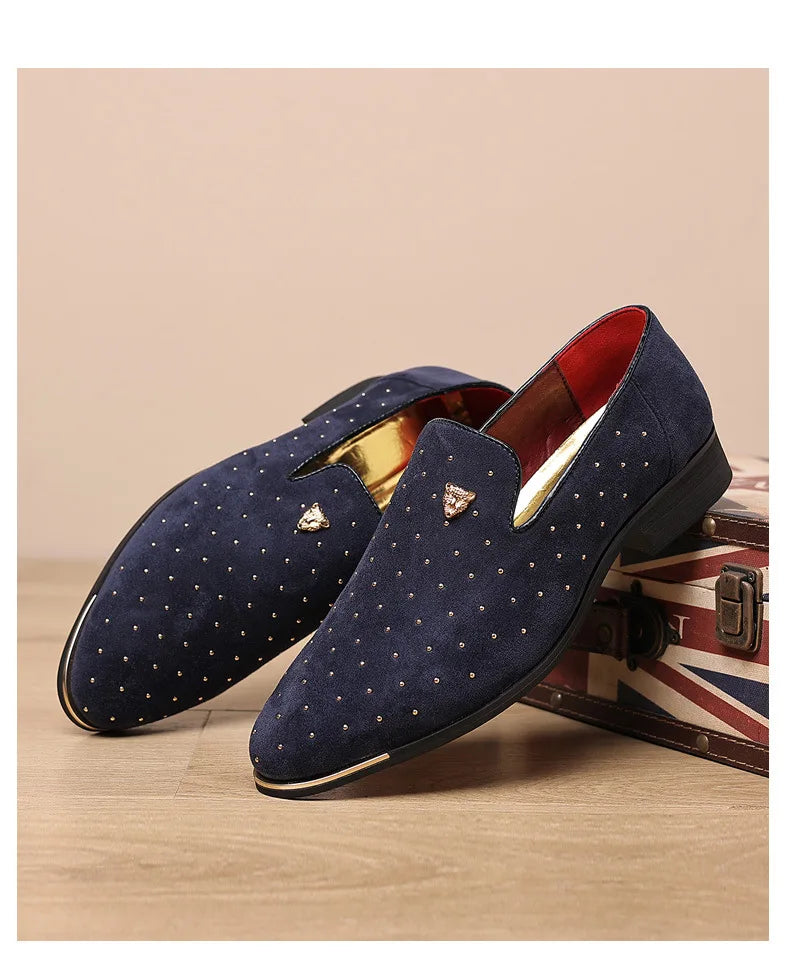 Luxury Men Dress Shoes Suede Men Casual Shoes Elegant Comfortable Loafers Designer Business Leather Shoes for Men Zapatos Hombre