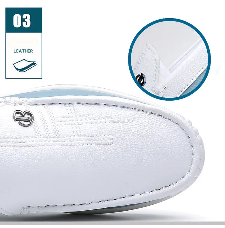 Mens Leather Shoes 2024 Casual Slip on Formal Dress Loafers Breathable Soft Flats for Male Non Slip Driving Office Work Shoes