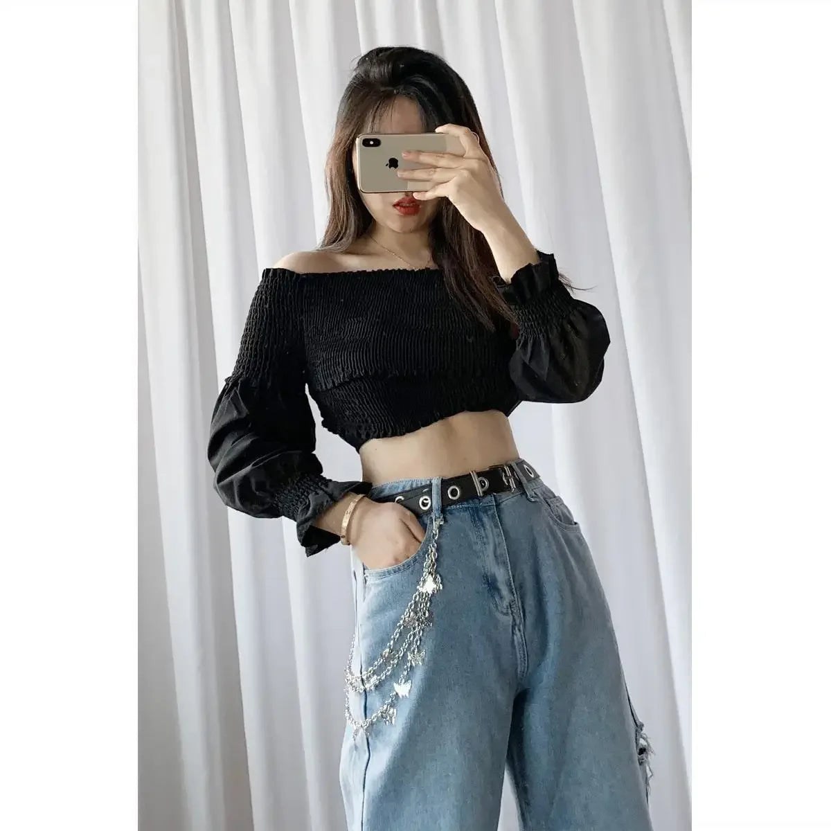 Fashion Butterfly Waist Chains Jeans Trousers Skirt Multi Alloy Chain Layer Hip-hop Punk Women's Pendant Jewelry
