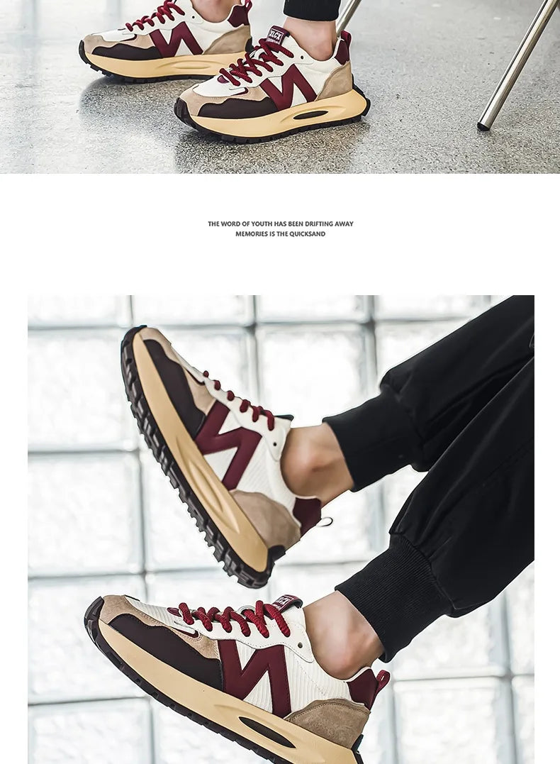 Fashion brand tenis men casual faux leather sneakers male wedged shoes 2025 spring summer breathable trainers man  gym run shoes