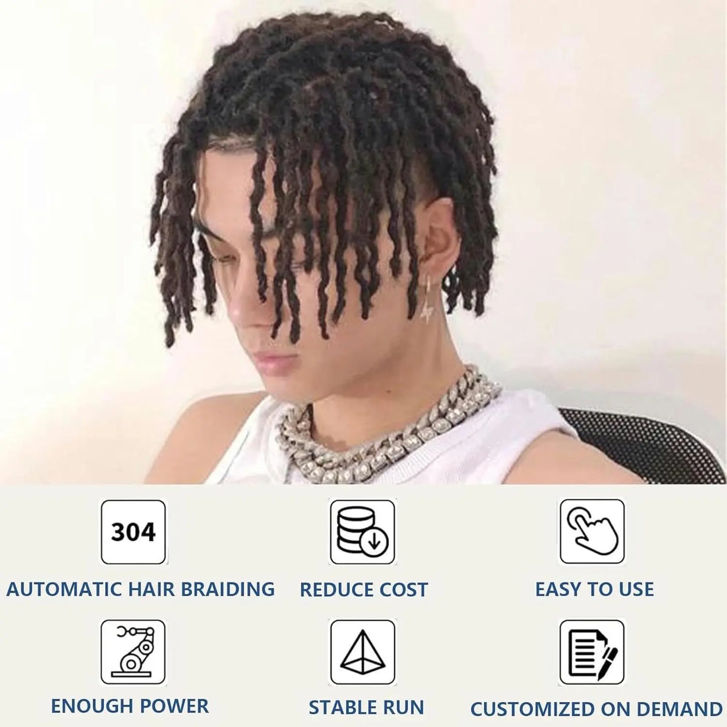 Dreadlock Machine, Automatic Dreadlock Machine, Handheld Portable Dreadlock Maker, DIY Dreadlocks Braiding Hair Extensions