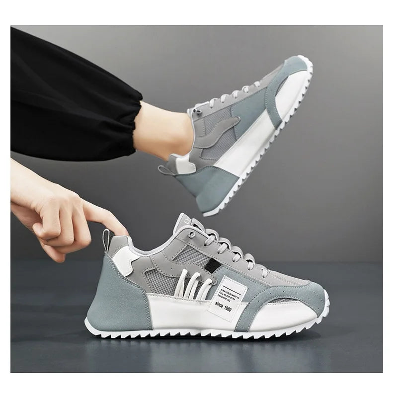 Fashion brand tenis men casual faux leather sneakers male wedged shoes 2025 spring summer breathable trainers man  gym run shoes