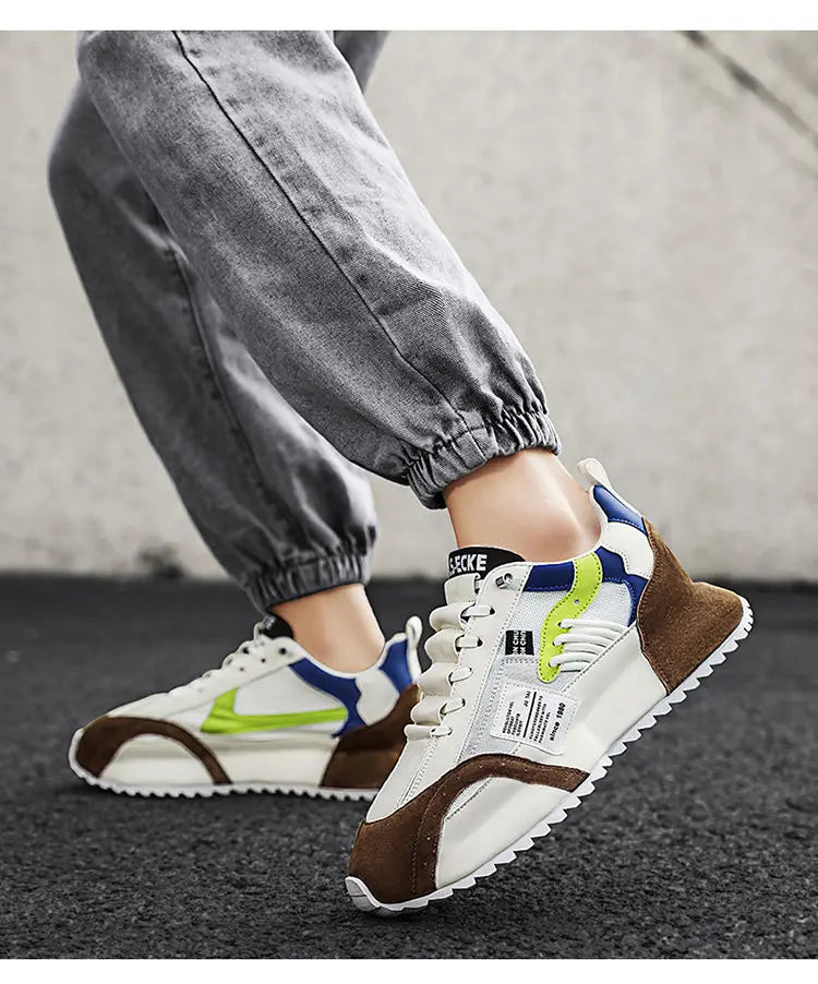 Fashion brand tenis men casual faux leather sneakers male wedged shoes 2025 spring summer breathable trainers man  gym run shoes