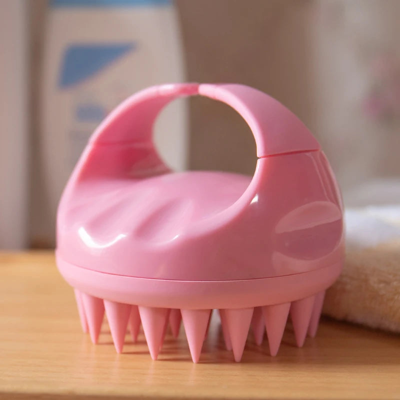 Hair Scalp Massager Brush Eco Friendly Hair Exfoliator Brush Wheat Straw Head Scrubber Silicone Scalp Massager Shampoo Brush