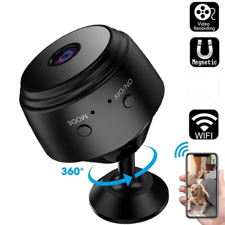 "VisionGuard A9: Smart WiFi Mini Security Cam"