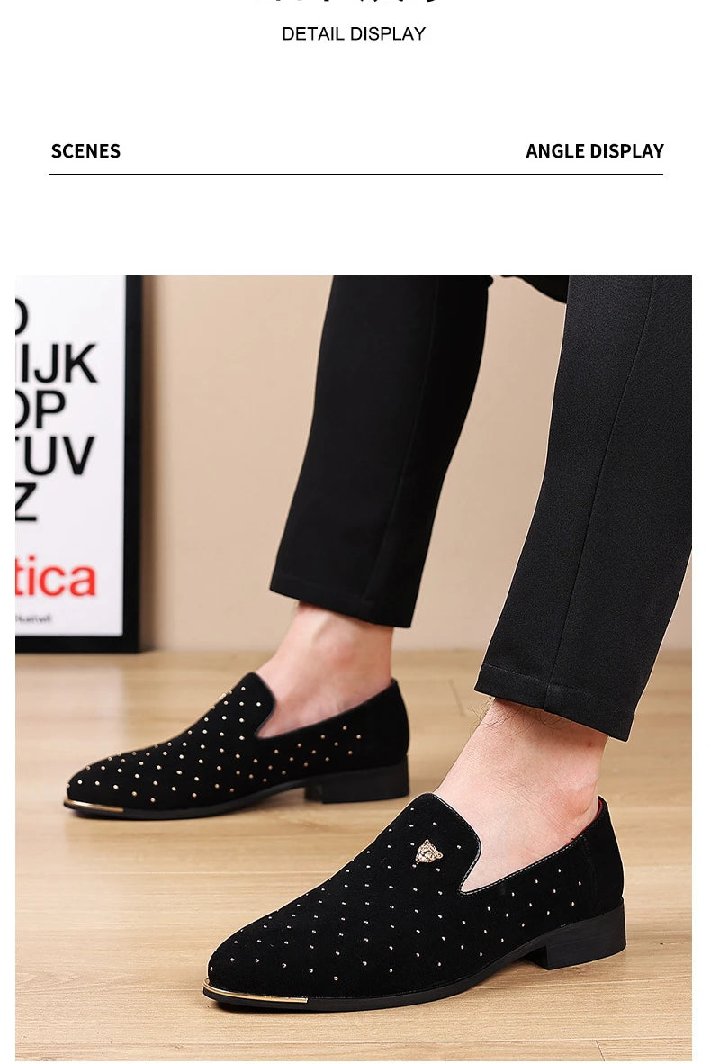 Luxury Men Dress Shoes Suede Men Casual Shoes Elegant Comfortable Loafers Designer Business Leather Shoes for Men Zapatos Hombre