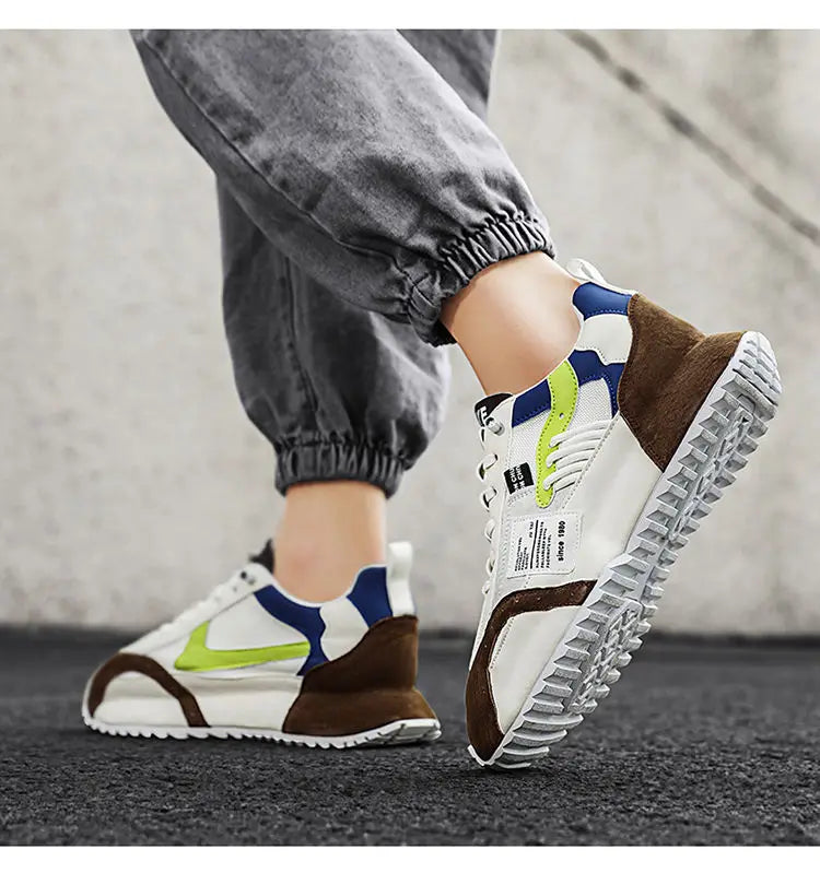 Fashion brand tenis men casual faux leather sneakers male wedged shoes 2025 spring summer breathable trainers man  gym run shoes