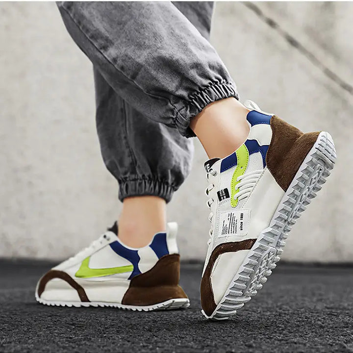 Fashion brand tenis men casual faux leather sneakers male wedged shoes 2025 spring summer breathable trainers man  gym run shoes