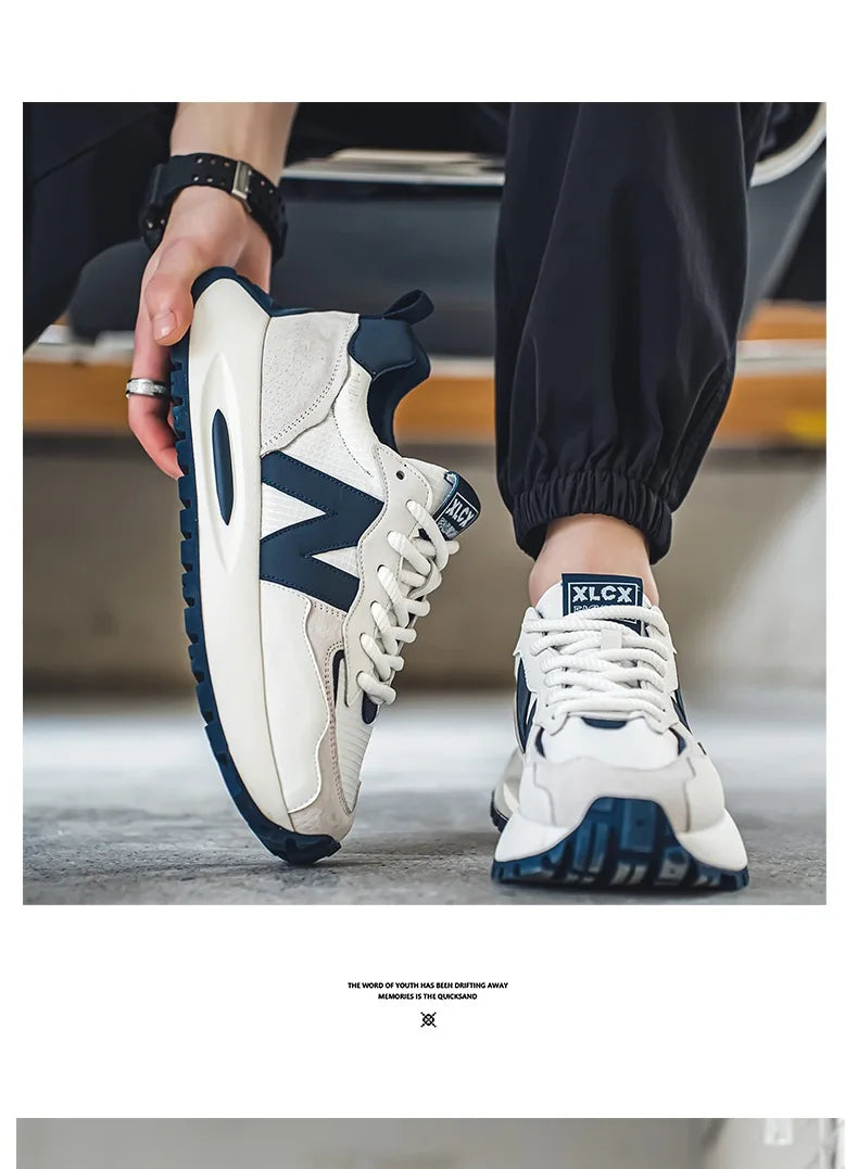 Fashion brand tenis men casual faux leather sneakers male wedged shoes 2025 spring summer breathable trainers man  gym run shoes