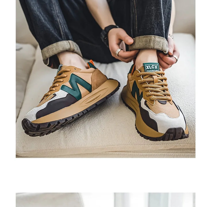 Fashion brand tenis men casual faux leather sneakers male wedged shoes 2025 spring summer breathable trainers man  gym run shoes